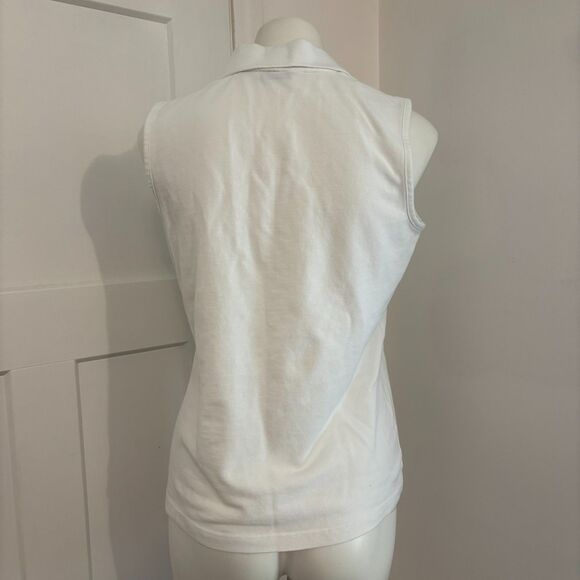 Izod size Medium Sunflower Girly Preppy East Coast Summer Collared Golf Tank Top - Picture 2 of 7